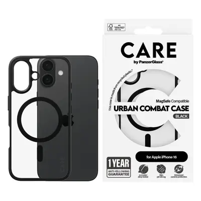 Kryt na mobil PanzerGlass CARE kryt Apple iPhone 16 MagSafe Combat černý/černý + záruka proti žl