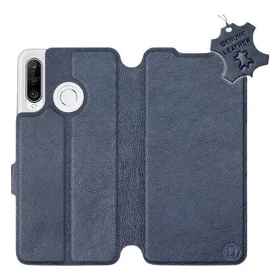 Kryt na mobil Flip pouzdro na mobil Huawei P30 Lite - Modré - kožené -   Blue Leather