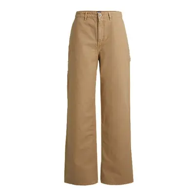 Wide-leg oversized-fit trousers in cotton canvas