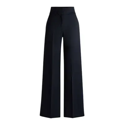 High-waisted regular-fit trousers with flared leg