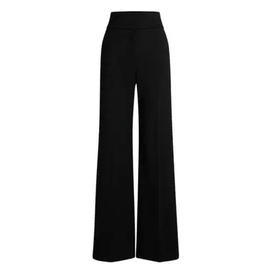 High-waisted regular-fit trousers with flared leg