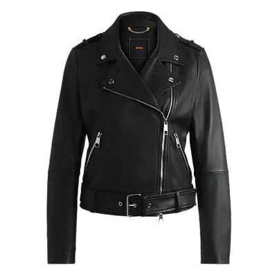 Regular-fit jacket in nappa leather with buckled belt