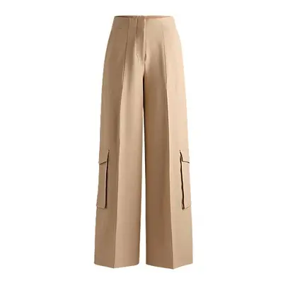 Regular-fit cargo trousers with wide leg