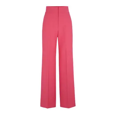 Regular-fit high-waisted trousers with flared leg