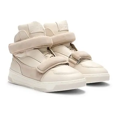 NAOMI x BOSS high-top trainers in leather and suede