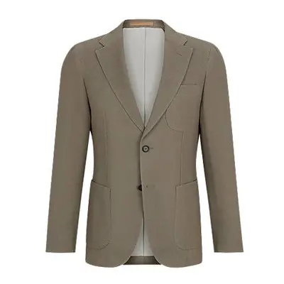 Slim-fit jacket in virgin wool and cotton