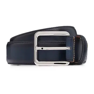 Italian-leather belt with contrast stitching