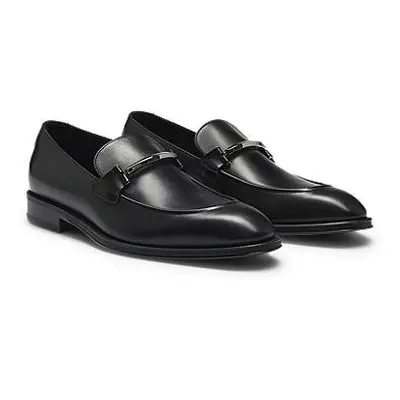 Leather loafers with branded hardware