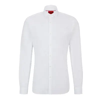 Extra-slim-fit shirt in cotton poplin with spread collar