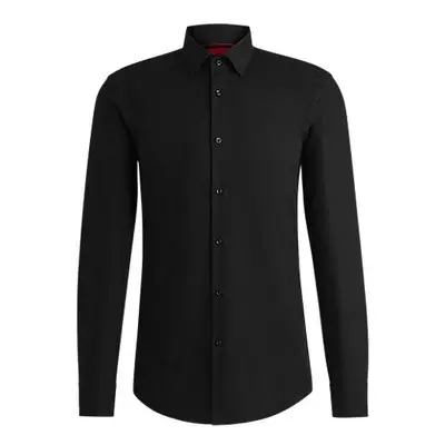 Slim-fit shirt in logo-chain cotton jacquard