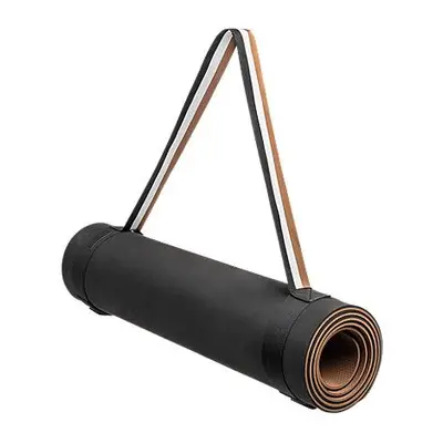 Yoga mat with signature-stripe strap