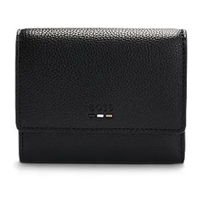 Faux-leather folding card holder with embossed logo