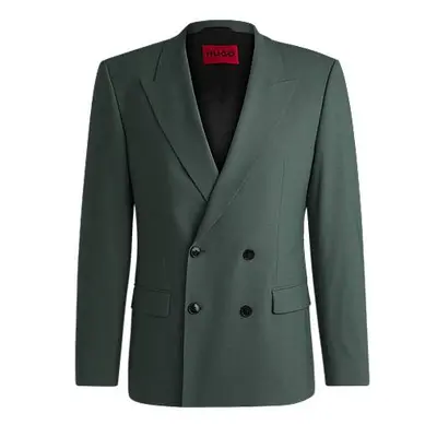 Slim-fit jacket in wool-blend stretch poplin