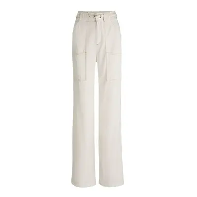 Wide-leg trousers with belt and pocket detailing