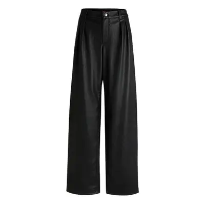 Loose-fit wide-leg trousers in faux leather