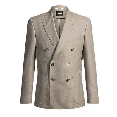 Slim-fit blazer in patterned virgin wool