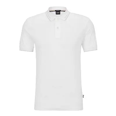 Interlock-cotton slim-fit polo shirt with jacquard stripes