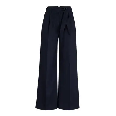 Wide-leg trousers in wool, linen and stretch