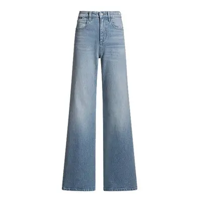 Flared-leg jeans in blue comfort-stretch denim