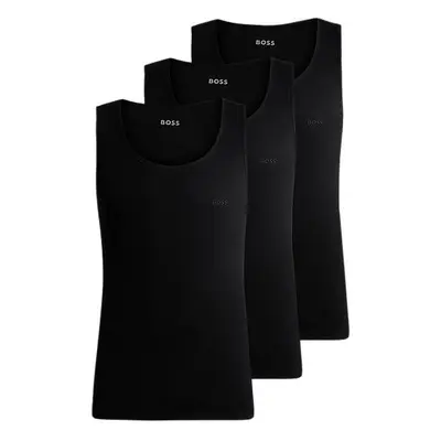 Three-pack of cotton tank tops with embroidered logos