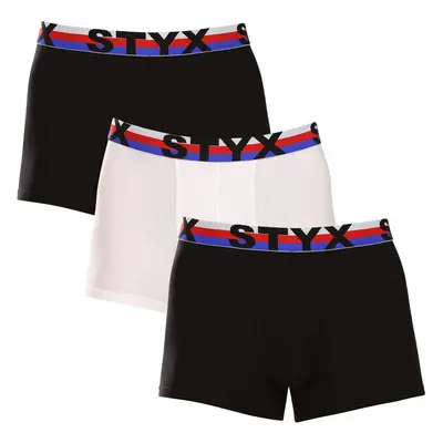 3PACK pánské boxerky Styx sportovní guma vícebarevné trikolóra 91492469