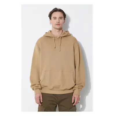 Bavlněná mikina 424 Alias Hoodie pánská, béžová barva, s kapucí, 91965552