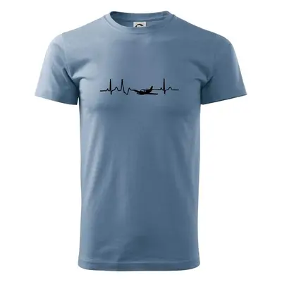 Myshirt.cz EKG letadlo - Klasické pánské triko - Denim 99779015