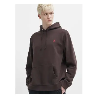 Bavlněná mikina Gramicci One Point Hooded Sweatshirt pánská, hnědá 91844873