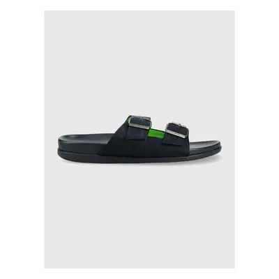 Semišové pantofle Tommy Hilfiger HILFIGER NUBUCK BUCKLES SANDAL pánské 76646446