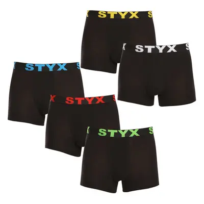 5PACK pánské boxerky Styx sportovní guma černé (5G9601) 98211356