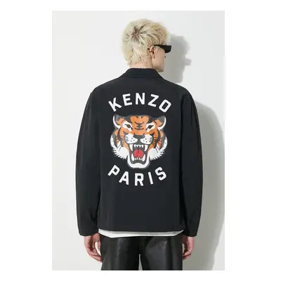 Bunda Kenzo Lucky Tiger Padded Coach pánská, černá barva, přechodná, 90915142