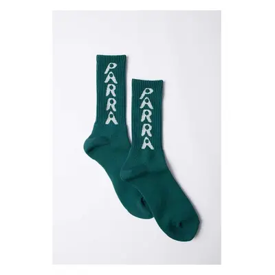 Ponožky by Parra Hole Logo Crew Socks pánské, zelená barva, 51177 90598651