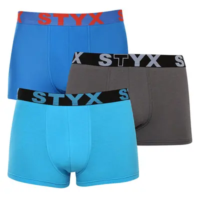 3PACK pánské boxerky Styx sportovní guma nadrozměr vícebarevné 86568472