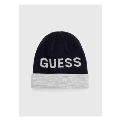 Dětska čepice Guess tmavomodrá barva, z tenké pleteniny 86834891