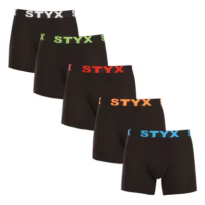 5PACK pánské boxerky Styx long sportovní guma černé (5U9602) 98189961