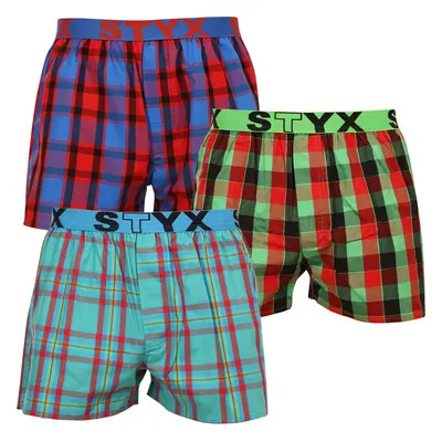 3PACK pánské trenky Styx sportovní guma vícebarevné (B9373839) 77203017