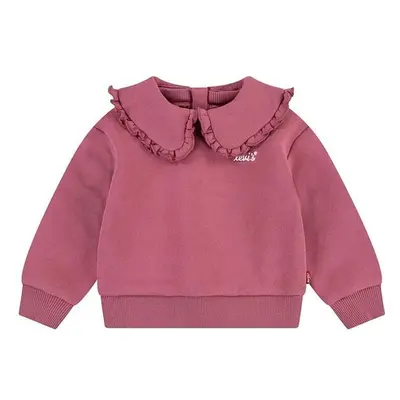 Kojenecká mikina Levis RUFFLE COLLARED CREW růžová barva, hladká, 95601126