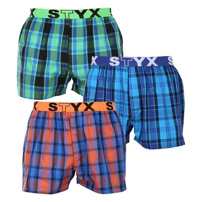 3PACK pánské trenky Styx sportovní guma vícebarevné (3B10456) 84969896