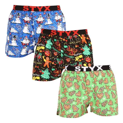 3PACK pánské trenky Styx art sportovní guma vícebarevné (3B17134) 88279108