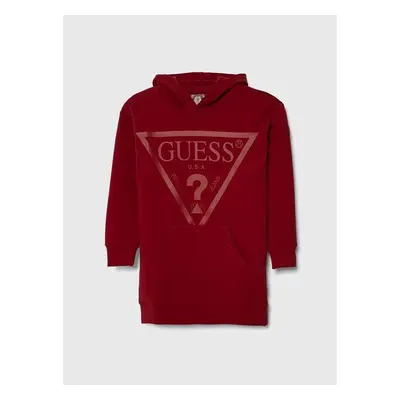 Dívčí šaty Guess vínová barva, mini 85837026