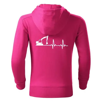 Myshirt.cz EKG bagr - Dětská s kapucí na zip - Purpurová 99939400