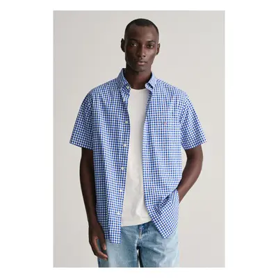 KOŠILE GANT REG POPLIN GINGHAM SS SHIRT COLLEGE BLUE 90512425