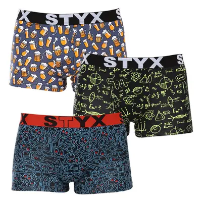 3PACK pánské boxerky Styx art sportovní guma vícebarevné (3G12672) 85299425