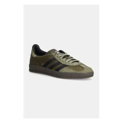 Kožené sneakers boty adidas Originals Gazelle Indoor zelená barva, 100523375