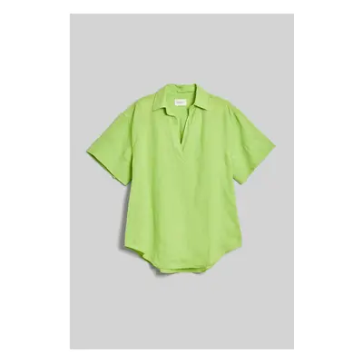 KOŠILE GANT REL LINEN POPOVER SS SHIRT MATCHA GREEN 91881725