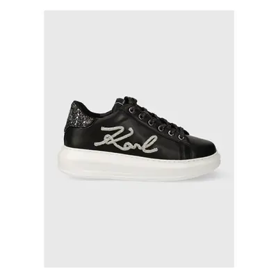 Kožené sneakers boty Karl Lagerfeld KAPRI černá barva, KL62510G 88030031