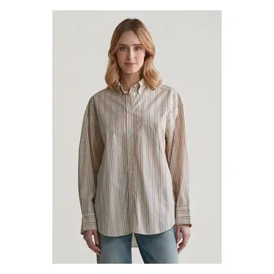 KOŠILE GANT OS STRIPED POPLIN BD SHIRT CREAM 96192024