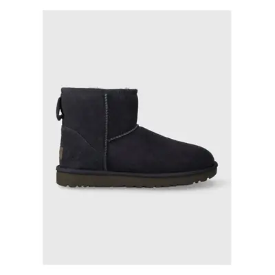 Semišové sněhule UGG Classic Mini II tmavomodrá barva, 1016222 84025741