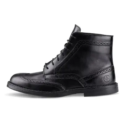 Vasky Brogue High Black - Dámské kožené kotníkové boty černé - jarní / 54704610