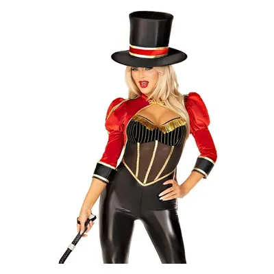 Leg Avenue Červeno-černý halloweenský kostým Circus Ringmaster Diva 100366088